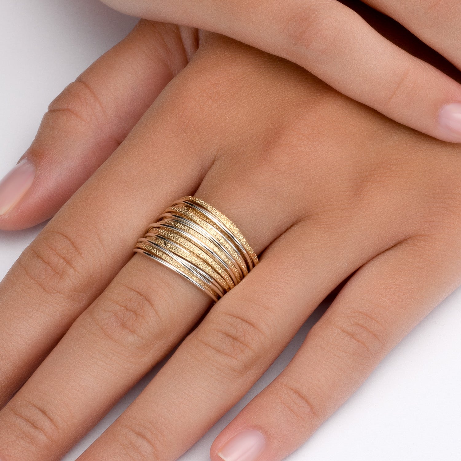 Spirali Gold &amp; Silver Sand Ring - Studio Spirali
