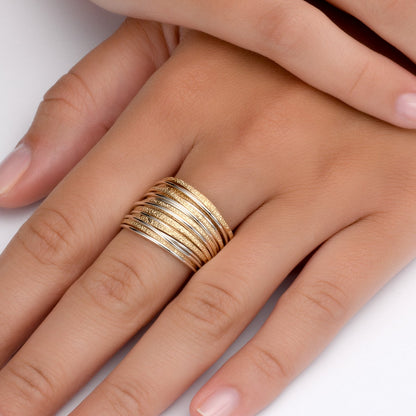 Spirali Gold &amp; Silver Sand Ring - Studio Spirali