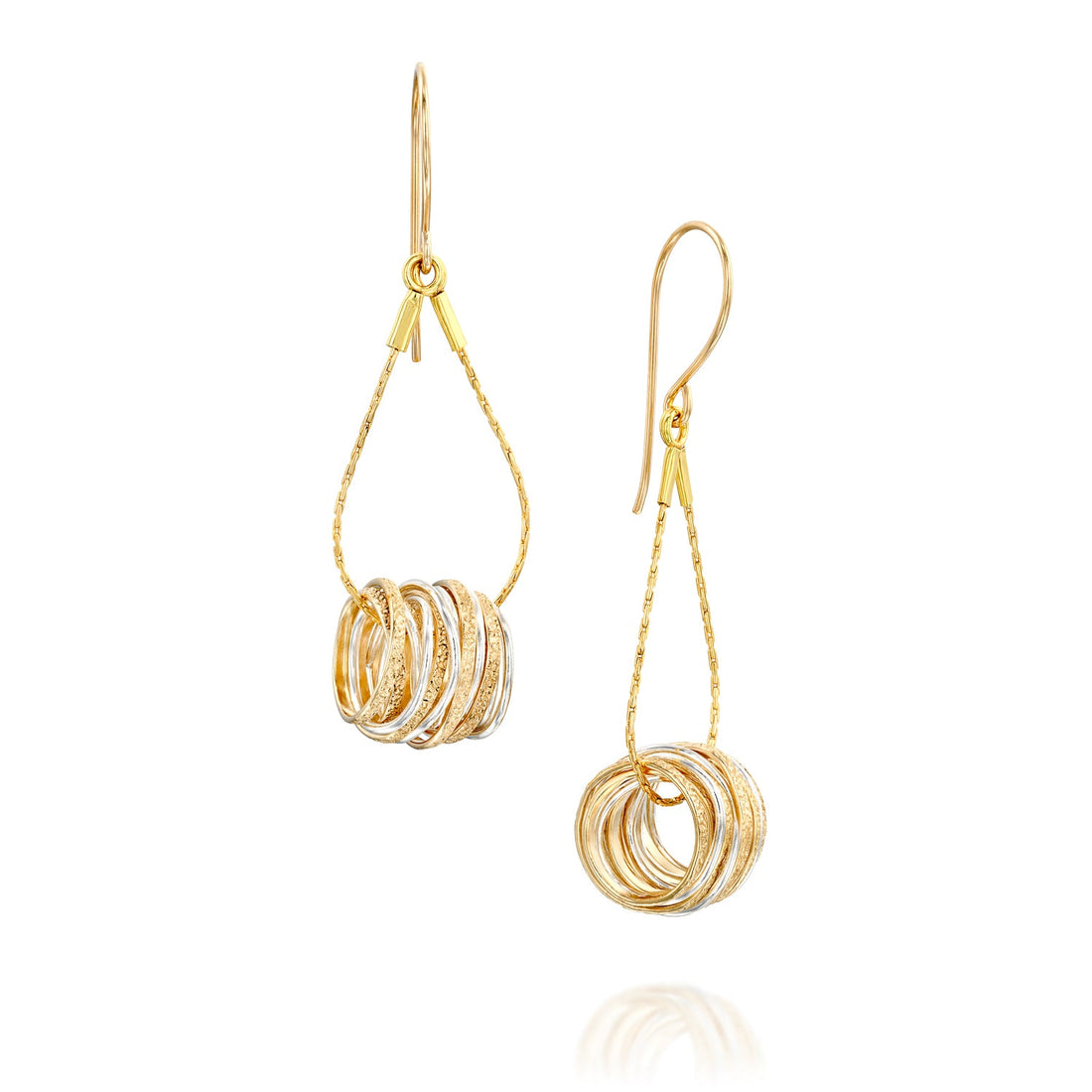 Spirali Gold &amp; Silver Teardrop Earrings - Studio Spirali